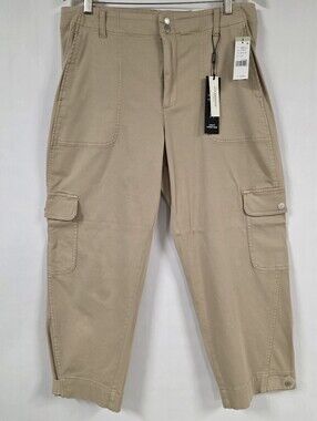 NWT Liverpool Los Angeles Women's Utility/Cargo Crop Tan Pants, Size 16/33